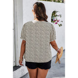 Plus Size Floral Print V Neck Loose Fit Top - MVTFASHION.COM