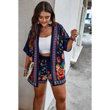 Plus Size Florl Print Loose Fit Elastic Short Sets - MVTFASHION.COM