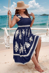 Plus Size Geo Print A Line Sleeveless Dress - MVTFASHION.COM