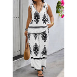 Plus Size Printed Knot Shoulder Wide Leg Sets - MVTFASHION.COM