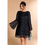 Plus Size Sequin Fringe Lace Short Dress - MVTFASHION.COM