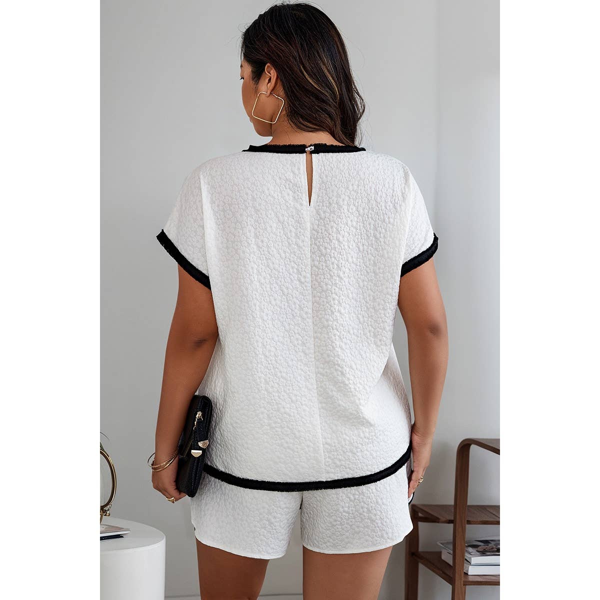 Plus Size Two Pieces Pocket Elastic Waist Sets - MVTFASHION.COM