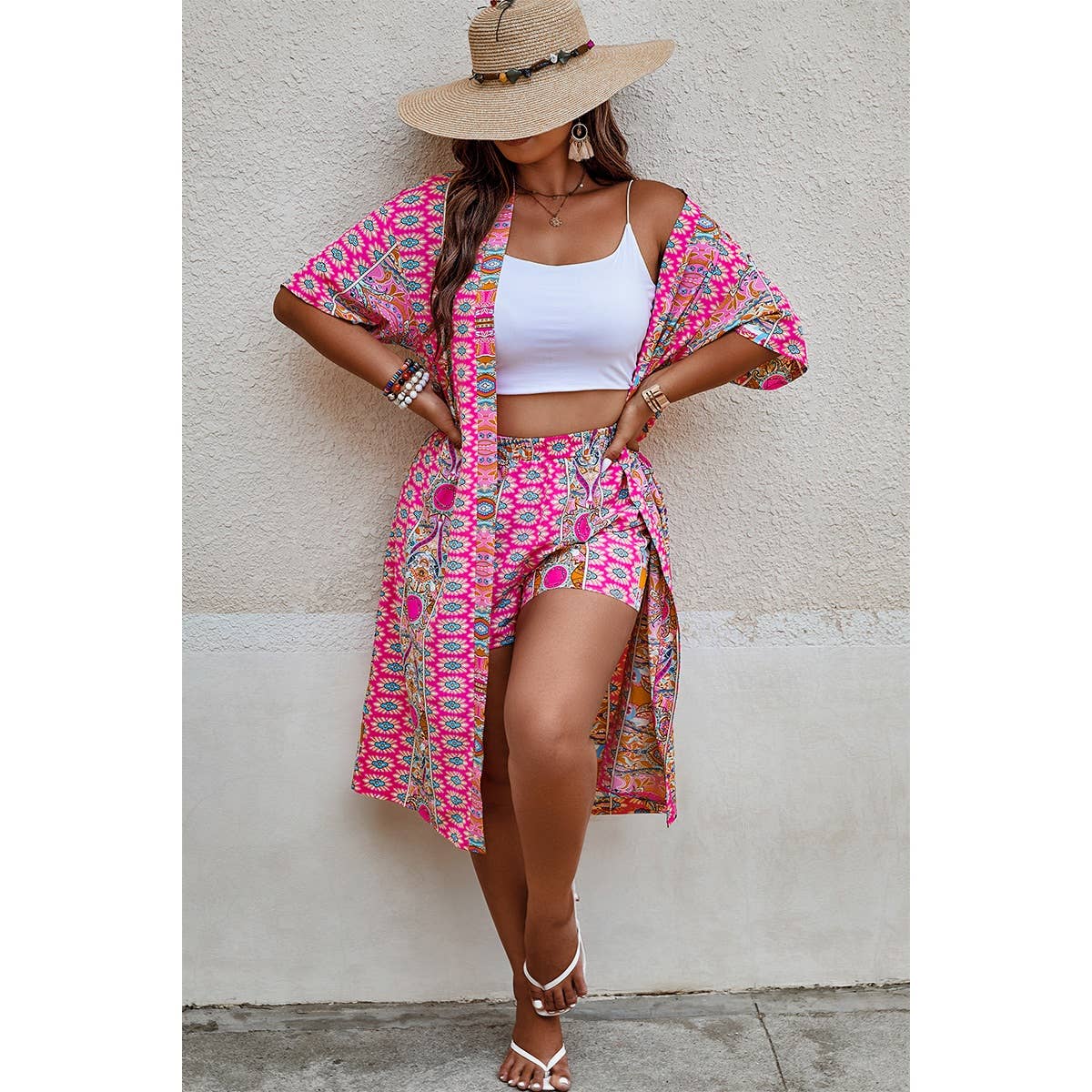 Plus Size Two Pieces Printed Elastic Waist Sets - MVTFASHION.COM