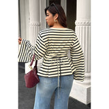 Plus Size Wide Long Sleeves Strip Fit Shirt - MVTFASHION.COM