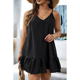 Plus Sleeveless A Line Ruffle Hem Loose Dress - MVTFASHION.COM