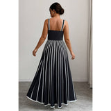 Plus Striped Print Color Block Sleeveless Dress - MVTFASHION.COM