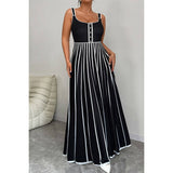 Plus Striped Print Color Block Sleeveless Dress - MVTFASHION.COM