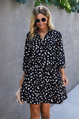 Polka Dot Long Sleeve Button Dress - Clearance - MVTFASHION.COM