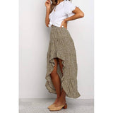 Polka Dot Ruffled Maxi Skirts - MVTFASHION.COM