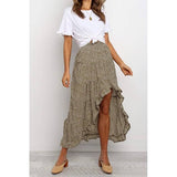 Polka Dot Ruffled Maxi Skirts - MVTFASHION.COM
