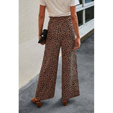 Print Wide Leg Drawstring Pants - MVTFASHION.COM