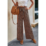 Print Wide Leg Drawstring Pants - MVTFASHION.COM