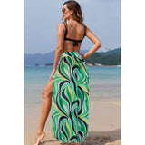 Printed Two Pieces Split Sheer Mesh Pants Swimsuit - MVTFASHION.COM