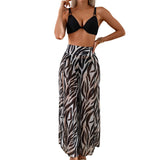 Printed Two Pieces Split Sheer Mesh Pants Swimsuit - MVTFASHION.COM