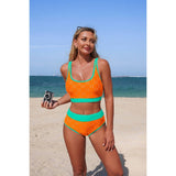 Push Up Triangle High Waisted Band Bikini - MVTFASHION.COM