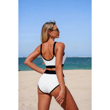 Push Up Triangle High Waisted Band Bikini - MVTFASHION.COM