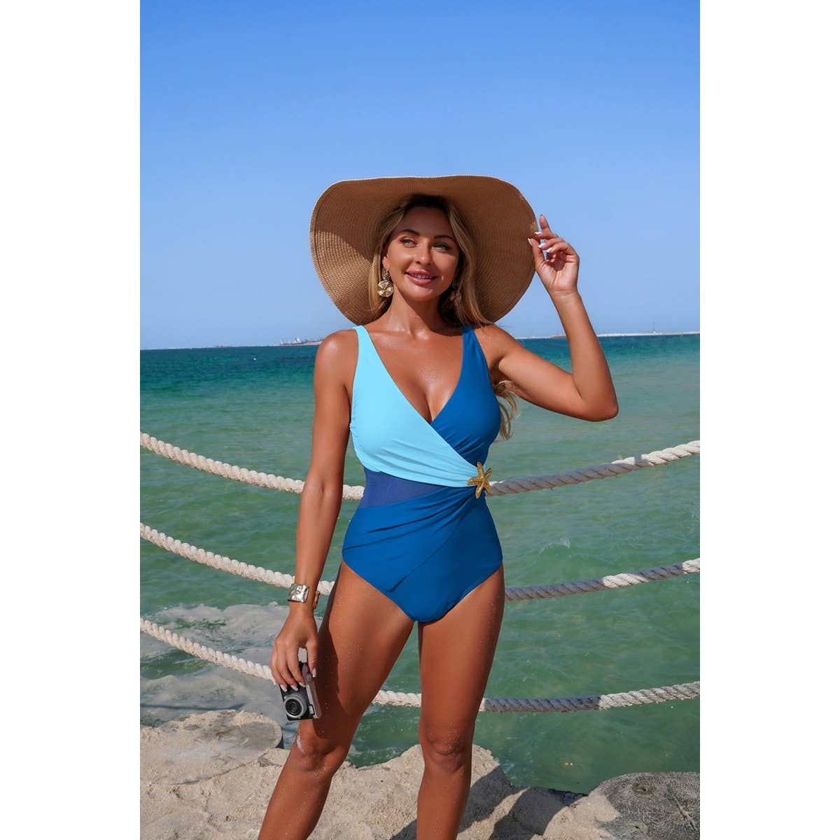 Ruched Criss Cross Tummy Control Swimsuit - MVTFASHION.COM