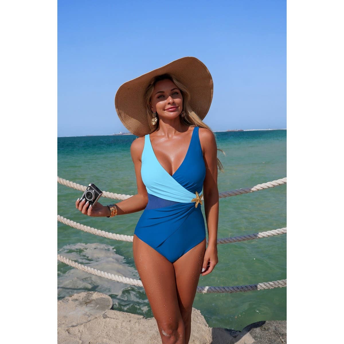 Ruched Criss Cross Tummy Control Swimsuit - MVTFASHION.COM