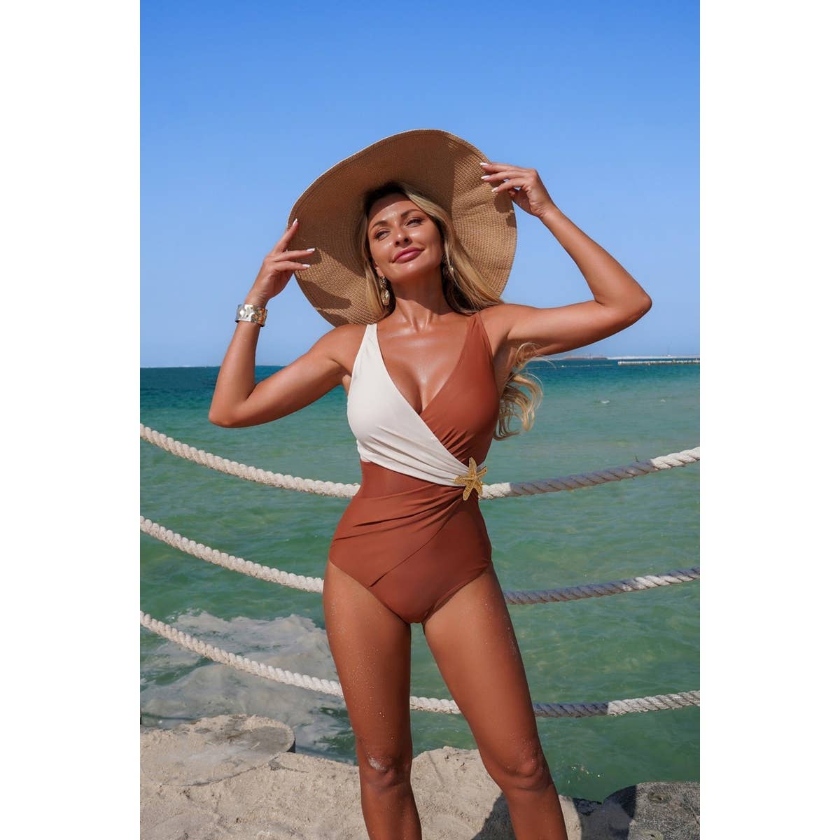 Ruched Criss Cross Tummy Control Swimsuit - MVTFASHION.COM