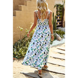 Ruched Knot Allover Floral Dress - MVTFASHION.COM