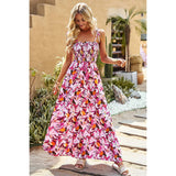 Ruched Knot Allover Floral Dress - MVTFASHION.COM