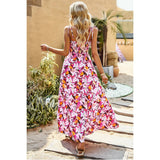 Ruched Knot Allover Floral Dress - MVTFASHION.COM