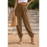 Ruched Solid Pockets Pant - MVTFASHION.COM