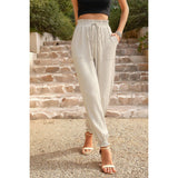 Ruched Solid Pockets Pant - MVTFASHION.COM