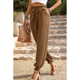 Ruched Solid Pockets Pant - MVTFASHION.COM