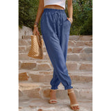 Ruched Solid Pockets Pant - MVTFASHION.COM