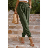 Ruched Solid Pockets Pant - MVTFASHION.COM