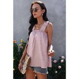 Ruffled Straps Leopard Print Tank Top - MVTFASHION.COM