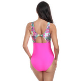 Sleeveless Color Block Floral Fit Lace Swimsuits - MVTFASHION.COM