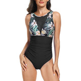 Sleeveless Color Block Floral Fit Lace Swimsuits - MVTFASHION.COM