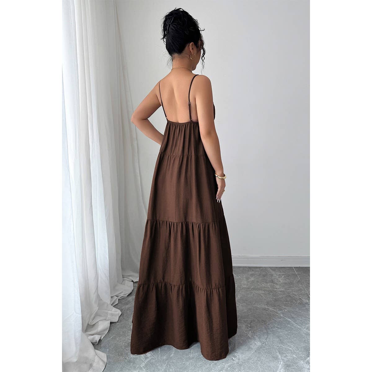 Sleeveless Elegant Suspender Aline Maxi Dress - MVTFASHION.COM