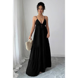 Sleeveless Elegant Suspender Aline Maxi Dress - MVTFASHION.COM