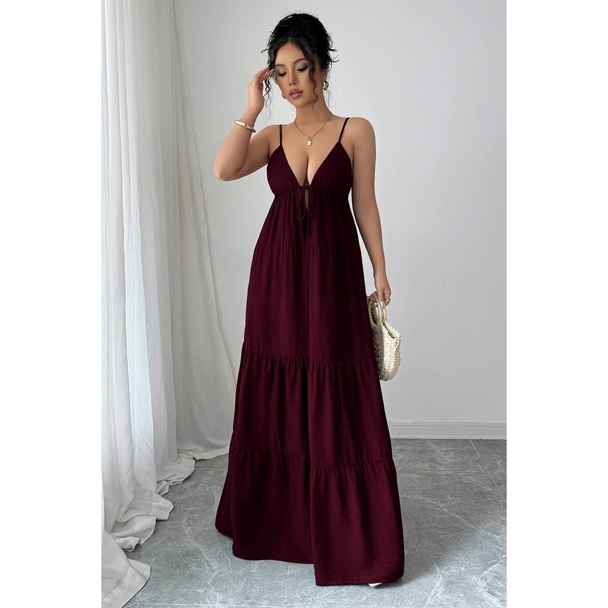 Sleeveless Elegant Suspender Aline Maxi Dress - MVTFASHION.COM