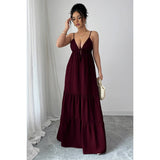 Sleeveless Elegant Suspender Aline Maxi Dress - MVTFASHION.COM