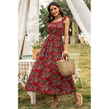 Sleeveless Floral Low Neck Max Dress - MVTFASHION.COM