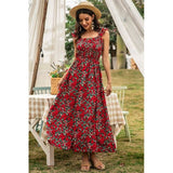 Sleeveless Floral Low Neck Max Dress - MVTFASHION.COM