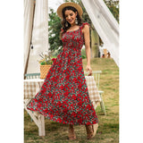 Sleeveless Floral Low Neck Max Dress - MVTFASHION.COM