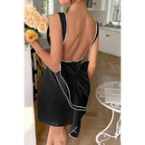 Sleeveless Ruffle Bowknot Back Fit Mini Dress - MVTFASHION.COM