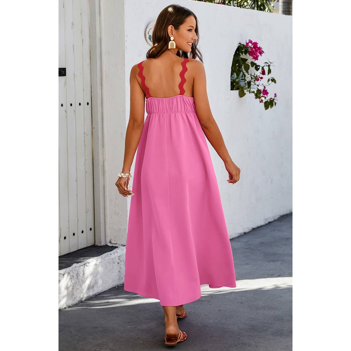 Sleeveless Square Neck A Line Loose Long Dress - MVTFASHION.COM