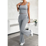 Sleeveless Square Neck Ruched Elastic Fit Sets - MVTFASHION.COM