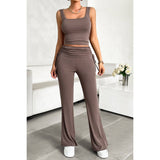 Sleeveless Square Neck Ruched Elastic Fit Sets - MVTFASHION.COM