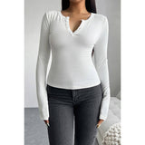 Slim Fit V Neck Half Button Long Sleeve Henley Top - MVTFASHION.COM