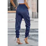 Soild Pockets Ruffle Slip Sport Pant - MVTFASHION.COM