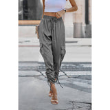 Soild Pockets Ruffle Slip Sport Pant - MVTFASHION.COM