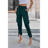 Soild Pockets Ruffle Slip Sport Pant - MVTFASHION.COM