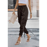 Soild Pockets Ruffle Slip Sport Pant - MVTFASHION.COM